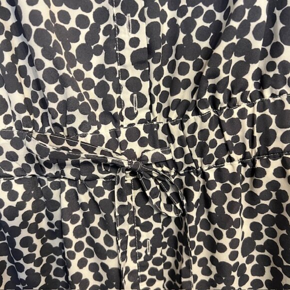 Banana Republic Black & White Abstract Dot Print Tie-Waist Dress | Size S - Picture 5 of 6